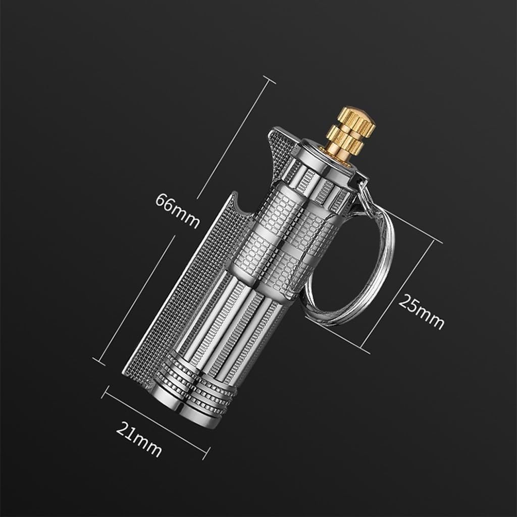 Keychain Match Kerosene Lighter with Multi-Function Bottle Opener, Reusable Waterproof for Outdoor,Camping,Men's Gift(2pack 5)