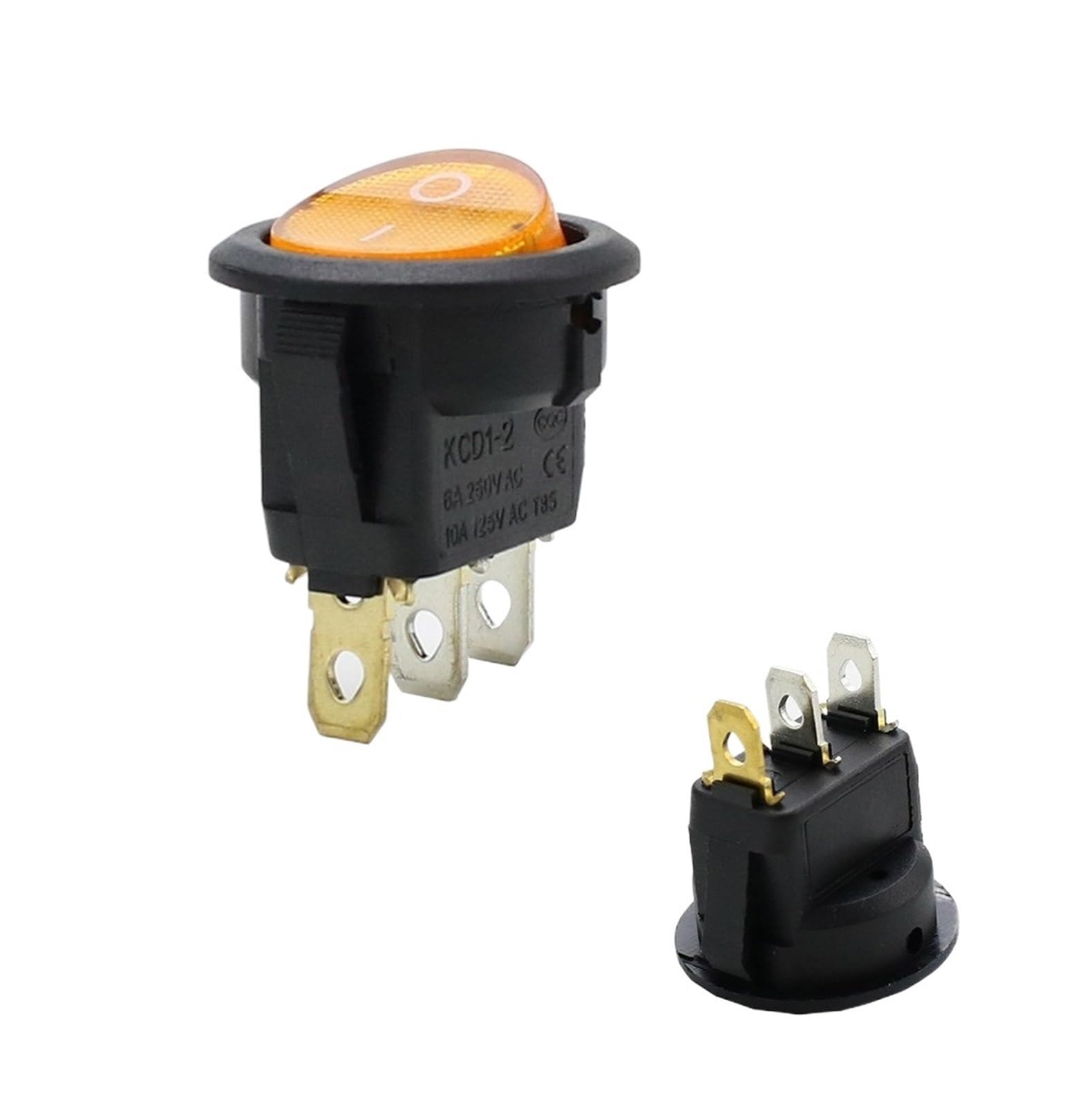 Interruptor basculante redondo KCD1 de 12V y 220V para luz LED de barco y control eléctrico