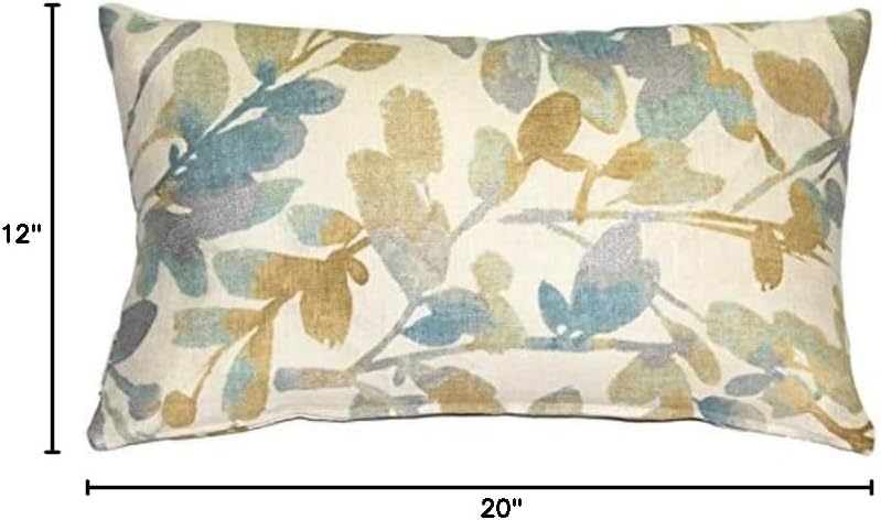 PILLOW DÉCOR Linen Leaf Marine Throw Pillow 12x20