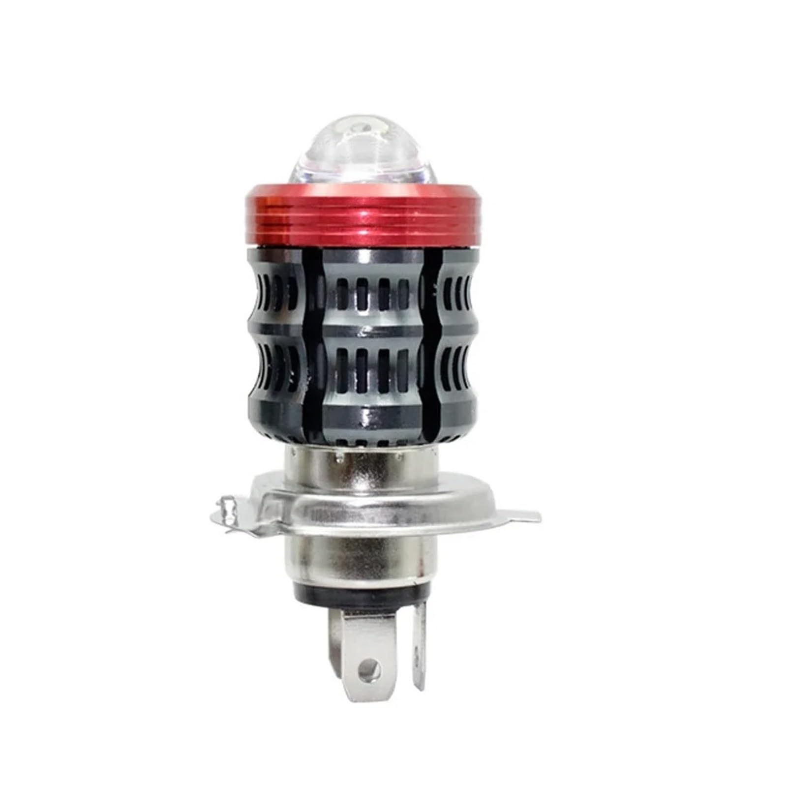 SANCAK Phare De Moto Lentille Led Stroboscopique H4 BA20D Bleu/rouge Phare Moto Scooter Ampoule Accessoires Pour DRL(A White Yellow)