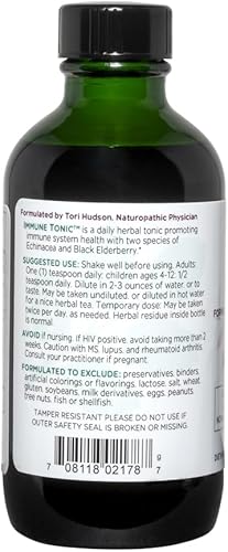 Miniatura 3 de Vitanica Tónico inmunológico, baya de saúco negro, 2000 mg, equinácea, apoyo inmunológico, sin OMG, vegetariano, 4 onzas (el embalaje puede variar)