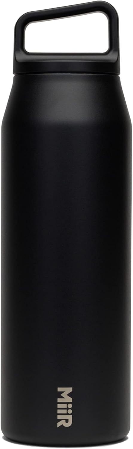MiiR, Wide Mouth Water Bottle, Vacuum Insulated, Leakproof, Stainless Steel Construction, Black, 32 Oz
