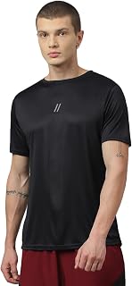 ATICX Slim Fit Polyester Sports T-Shirt for Men - Round Neck Quick Dry Fit Half Sleeve Breathable Stylish Gym & Workout Te... Price In India