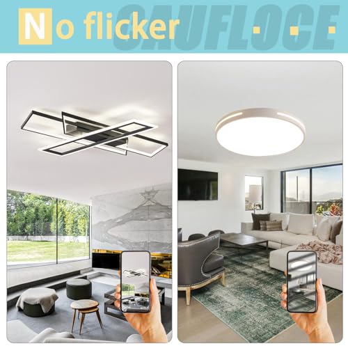 Plafonnier dimmable moderne de 80W avec télécommande pour chambre - 6