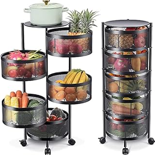ASDFGHJKL Rotating Storage Rack,Round Layered Storage Shelf,multi-layer Rotating Vegetable Storage rack for Kitchen Living Room Bathroom Storage (5layer)