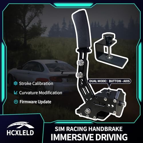 HCXLELD Sim Racing Handbrake, G29 G923 T300 Racing Wheel Compatible with PS4/PS5, G920 G923 TX Racing Wheel Compatible with XBOX Series X/S, XBOX One, and included table clamp