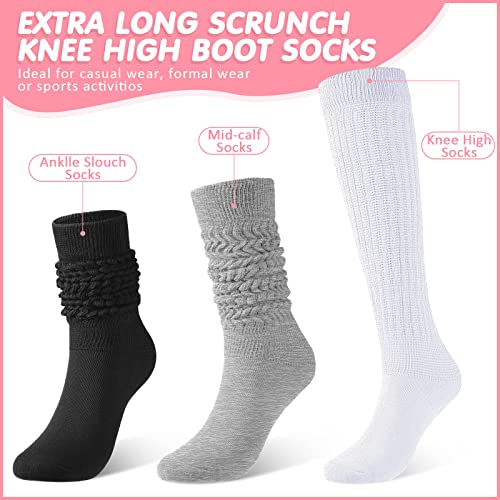 JaGely 6 Pairs Women's Long Slouch Socks - Soft Thick Stacked Scrunchie Socks Size 9-11, 6 Neon Colors Bulk2