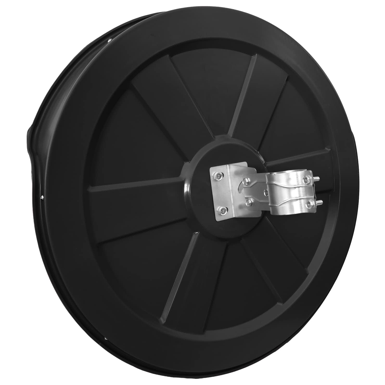 vidaXL Espejo convexo de tráfico para exteriores, color negro, diámetro de 75 cm, aumenta la visibilidad, seguridad en la carretera, ayuda para cruzar, colocación de estancamiento