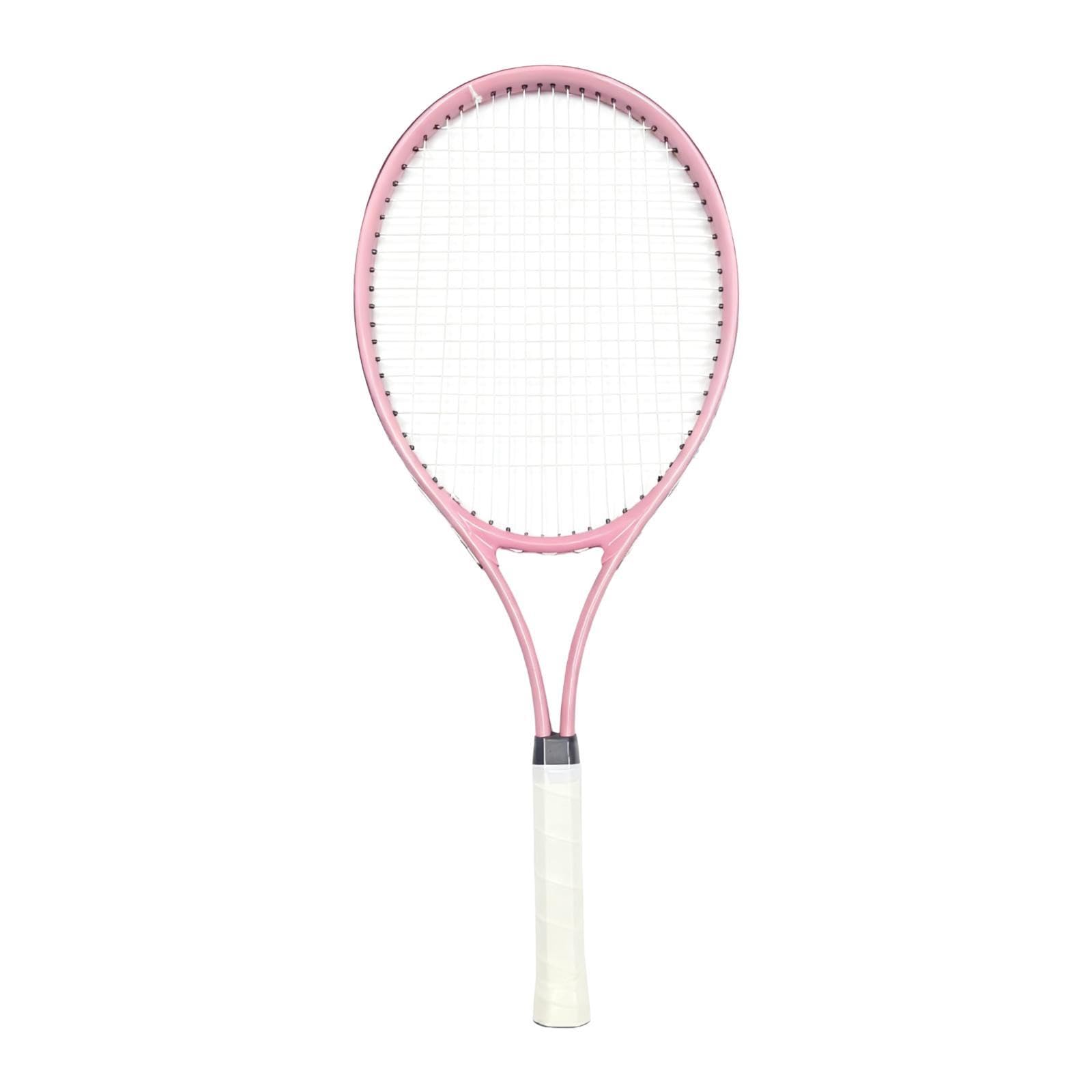 Racchetta da Tennis per Principianti Adulti, Comoda, Portatile, per Il Tempo Libero, L'allenamento, Leggera, per Giochi All'aperto, Esercizi I, Rosa