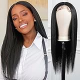 ToyoTress ZERO Tangle Airy Long Straight Lace Front Wig Synthetic- 26 Inch 13 * 4 T-Part Natural Black Pre-Plucked Glueless Lace Wig, Light Yaki HD Lace Wigs for Black Women (26 Inch, 1B)