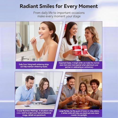 HAV CREATION Purple Teeth Whitening Strips, 28 Strips - Image 5