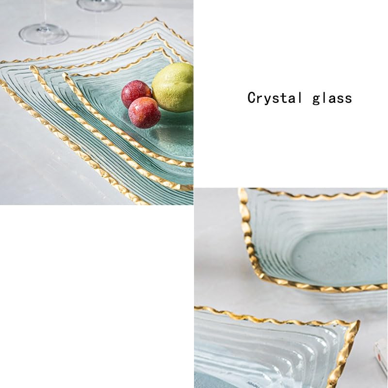 Bandejas para Fruta, Plato de Frutas secas en la Mesa Centro Sala Estar casa, Caja Almacenamiento Cristal for Platos Aperitivos(Small)