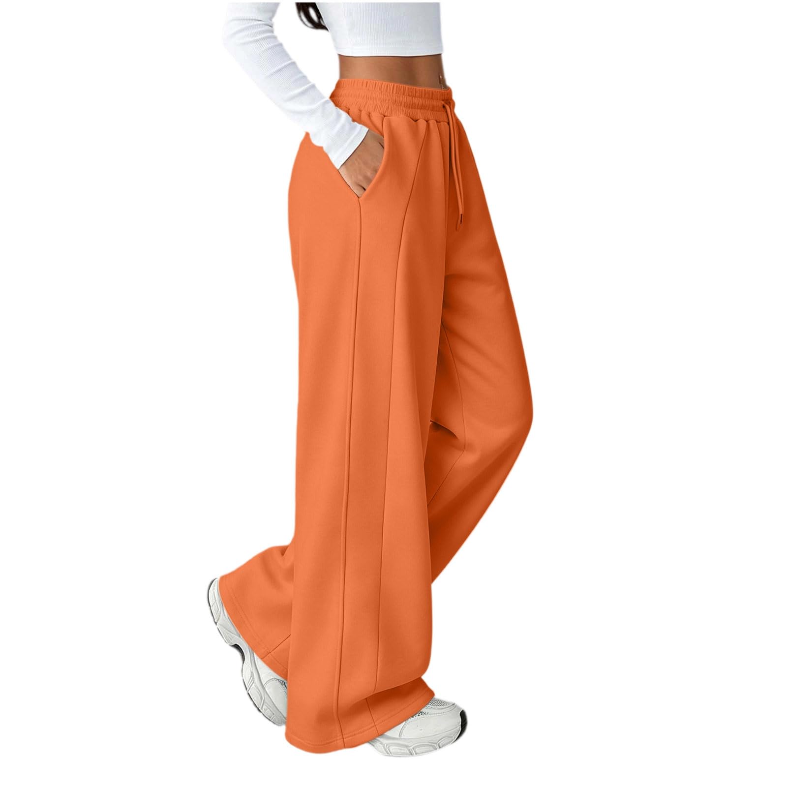 Pantaloni Tuta Donna Pantaloni Baggy con Tasche Morbidi e Comodi Pantalone Jogger in Cotone Larghi e Leggeri Pantalone Sportivi con Coulisse Pant Lunghi Tinta Unita per Allenamento Jogging Fitness