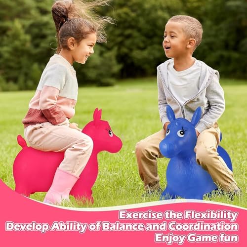 Image of air Animal Shape Jumping Toys Riding Bouncing Horse Hopper Toy for Kids (Colour and Characters May Vary As Per Availability, Multicolour) Big Size