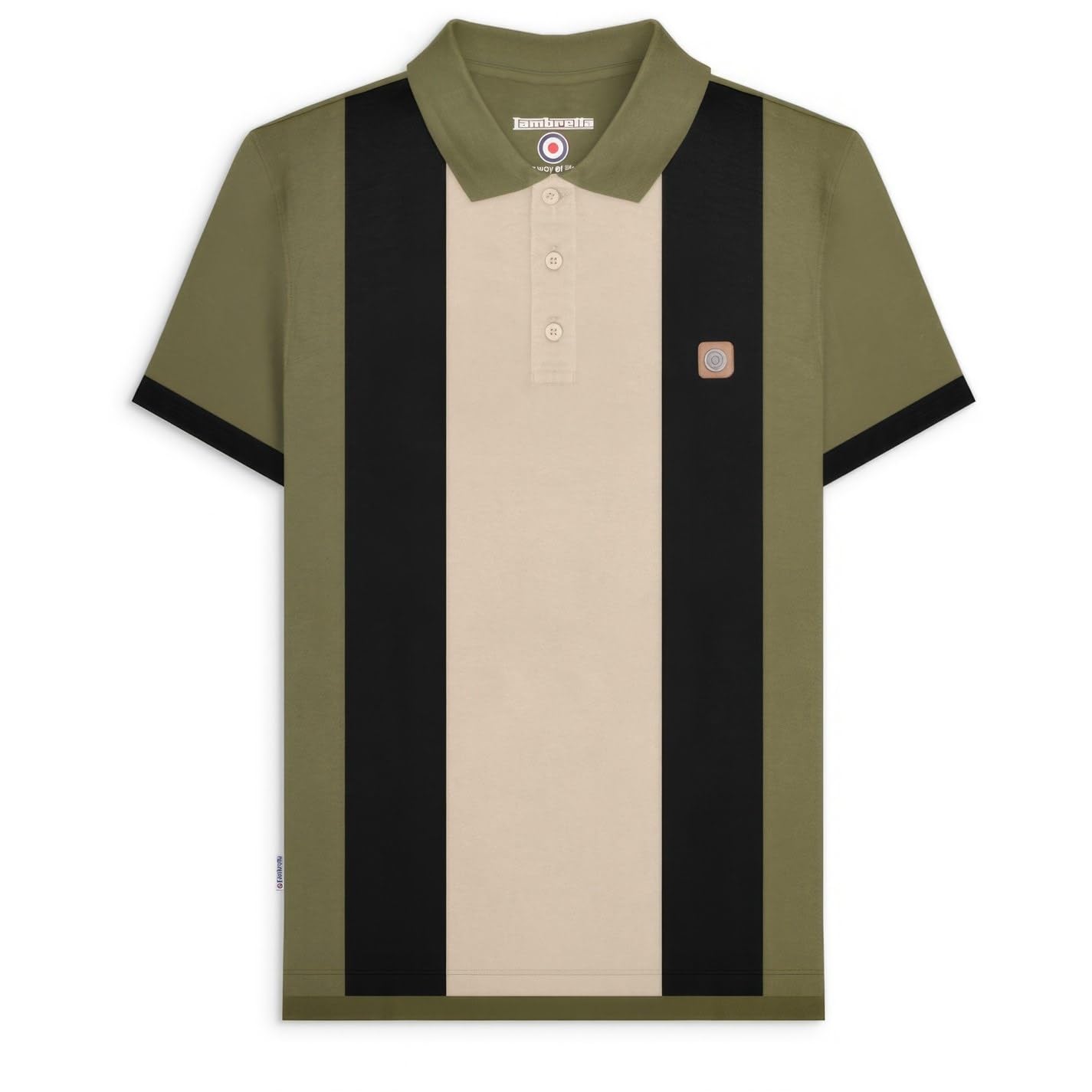Lambretta Men's Khaki Panel Polo S