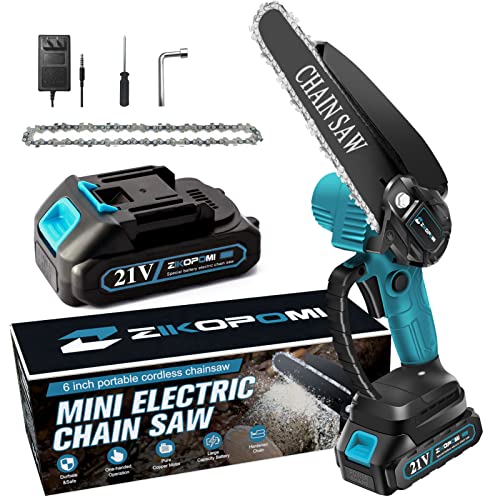 6 Inch Small Chainsaw Cordless, Electric Chain Saw, Handheld Mini Chainsaw, Battery Powered Cordless Saw, Pruning Saw, Branch Cutter, Yard Work Power Garden Tool (One Battery&One Chain) #TOP14
