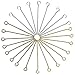 TOAOB 600pcs 30 mm Aiguilles Tiges Clous a Tete Ronde en Fer Épingle à Oeil Bronze Argenté Doré pour Accessoire Fabrication de Bijoux Artisanat