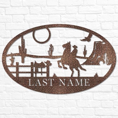 Customizable Ranch Name Metal Sign | Rustic Cowboy & Horse Decor for Home and Outdoors, Unique Wedding and Housewarming Gift - Image 4