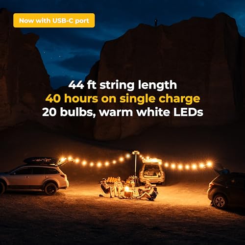 Mpowerd 1036-002-001-001 Luci Solar String Lights + Power Hub: White 44' Rechargeable Via Solar Or Usb-C thumb #1