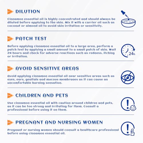 Image of HIQILI Cinnamon Essential Oil for Spary, Diffuser, Garden and Kitchen - 100% Pure Natural - Indoor and Outdoor, 1.01 Fl Oz