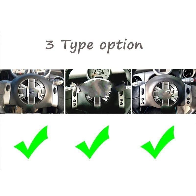 Szary Jack dla B//M//W MINI Cooper R50 R52 R53 3D Panel środkowy kierownicy naklejki samochodowe stylizacja wnętrza samochodu akcesoria tapicerka(Black)