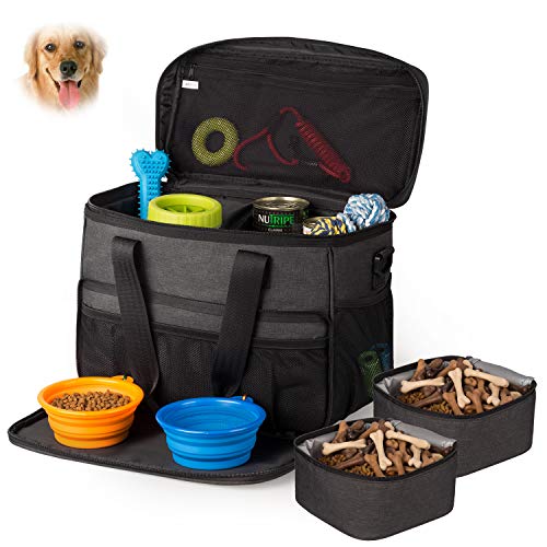 Unicreate Dog Travel Bag for Dog -Weekend Tote Organizer Bag for Dogs Travel-Incudes
