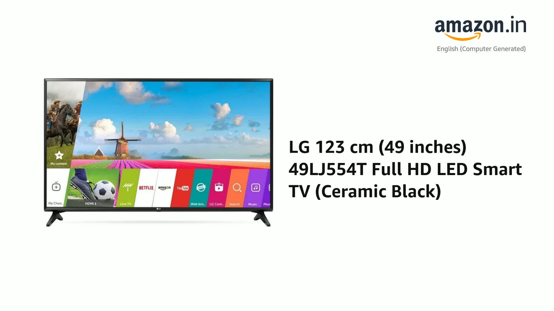 LG 123 cm (49 inches) 49LJ554T Full HD LED Smart TV (Ceramic Black