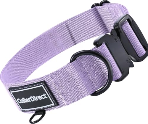 Image of Heavy Duty Waterproof Dog Collar, Double-Layered Nylon (Lilac, 15-23) | Adjustable heavy-duty collar for medium /large dogs; rugged double-layered nylon built to handle active, daily wear and tear