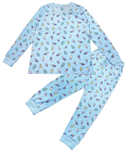 Image of Hestia | H.NSG.N.1 | Kids Girls Nightwear | Sleepwear | Cotton |Trouser Full Sleeves Tshirt | Elastic Waist |Night Dress with Pyjama Tshirts for Girls|All Over Horse Printed |Blue Color 4-6Yrs |Set 1
