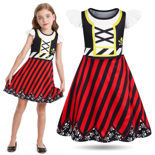 Sukyfecde Buccaneer Costume Girls Pirate Dress up Kids Birthday Party Dress Halloween Cosplay...