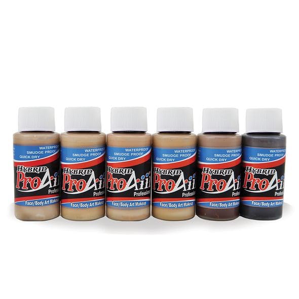 ProAiir Face and Body Painting Makeup - 6 Skin Tone Colors - 1 oz (30ml)