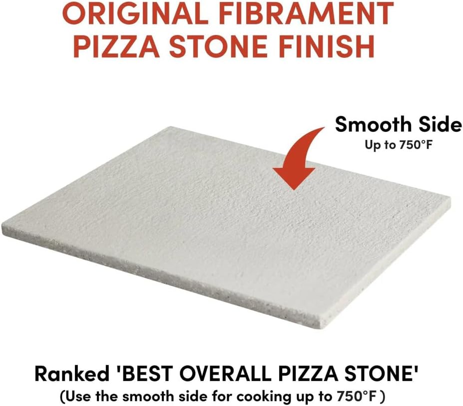 FibraMent-D Premium 20" x 15" Pizza Stone with MicroLine Technology - Rectangle, Commercial Grade, Delivering Superior Heat Retention and Even Cooking, Perfect for Home Ovens
