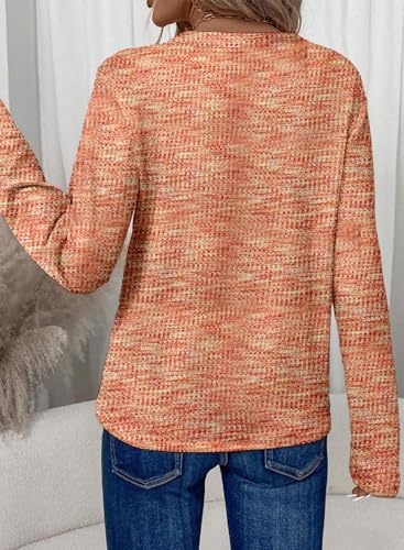 Image of Dokotoo Womens V Neck Long Sleeve Waffle Knit Tops Dressy Casual Sweater Fall Fashion 2026