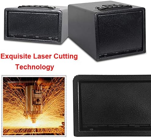 Electronic Gun Safe with Four-keypad&2 Emergency Keys&Rechargeable Battery Smart Quick Access Pistol Safe Storage Security Cabinet Q235 Carbon Steel Handgun Lock Security Box w/Pop-Open Door