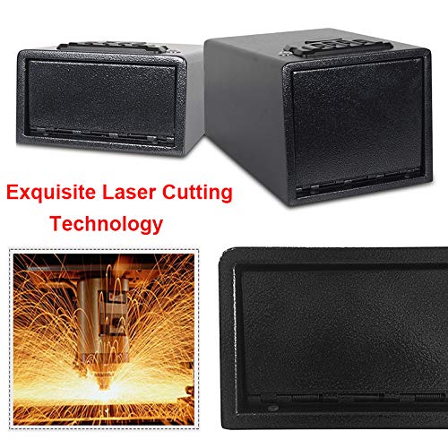 Electronic Gun Safe With Four-Keypad&2 Emergency Keys&Rechargeable Battery Smart Quick Access Pistol Safe Storage Security Cabinet Q235 Carbon Steel Handgun Lock Security Box W/Pop-Open Door #TOP3