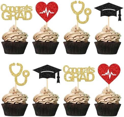 Congrats Doctor Cupcake Toppers - Doctor Graduation Party Decorat...