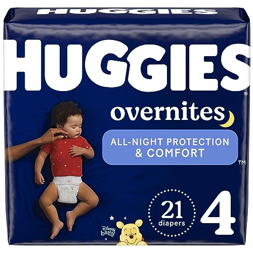 Image of Huggies Nighttime Baby Diapers Size 4, 21 Ct, Overnites, White