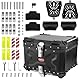 LASIEYO 55L Motorrad Topcase, Aluminiumlegierung Motorrad Top Box mit Sicherheitsschloss und 2pcs Bodenplatten, Wasserdicht Staubdicht Motorradkoffer Topcase für Aufbewahrung Helm Gepäck, Schwarz