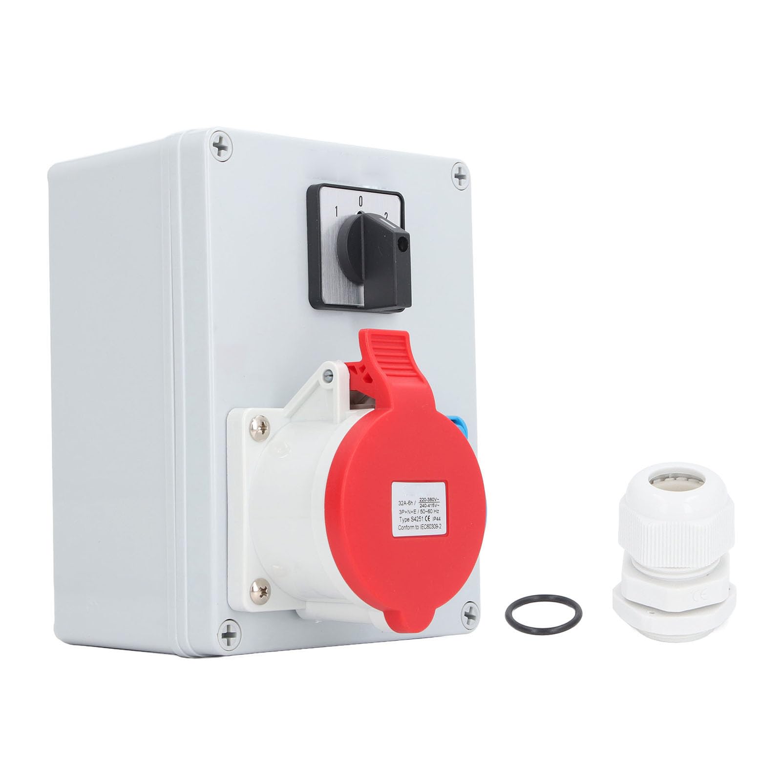 Caja de Alimentación de Enchufe de Pared CEE A Prueba de Agua IP44 con Amplia Aplicación, Carcasa de ABS Resistente, Interruptor Principal de Enchufe de la UE de CA 250 V 16 A para Uso