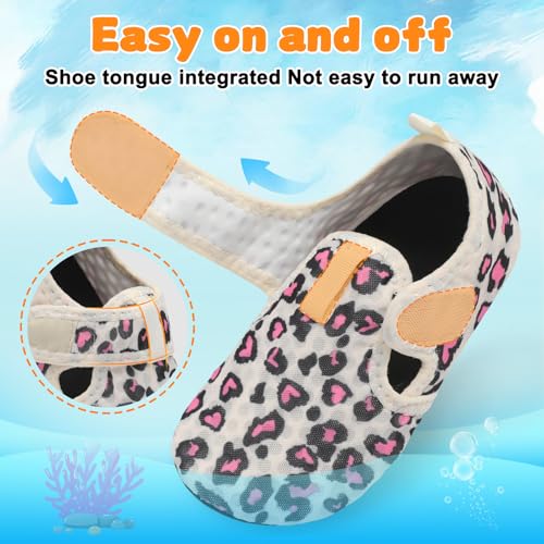 Image of LeIsfIt Kids Water Shoes Girls Boys Quick Dry Aqua Socks Breathable Swim Shoes Non-Slip Barefoot Socks for Beach Surf
