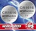 Produktbild 2 x CR1616 WILHELM Lithium Knopfzelle 3V 55mAh ø16 x 1,6 mm Batterie DL1616