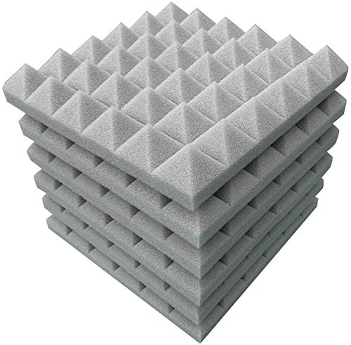 Acoustic Panels Absorption Pyramid Studio Foam Sound Proof Panels Noise Dampening Foam 6 Pack-12''12''2''