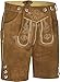 Produktbild Herren Trachten Kurz Lederhose mit Träger (56 Hellbraun)