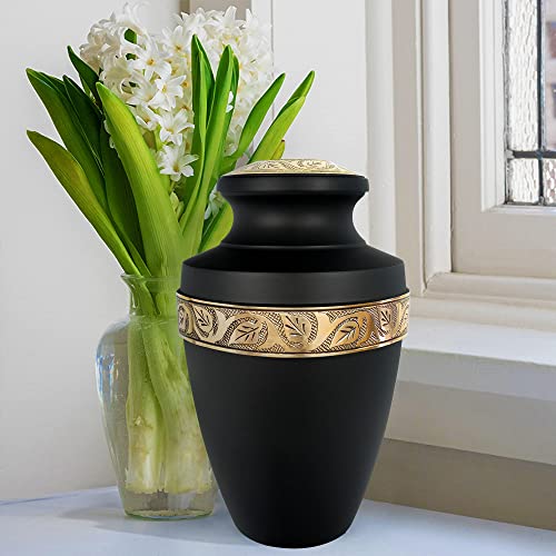 Trupoint Memorials Cremation Urns For Human Ashes - Decorative Urns, Urns For Human Ashes Female & Male, Urns For Ashes Adult Female, Funeral Urns - 1 Pc/Black/Up To 200 Lbs/Adult #TOP6
