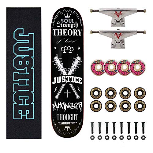 CPY-EX Los Adolescentes y Adultos Principiantes Deportes Patines Exterior monopatines, Tablas de Skate completos estándar de 31X 8 Pulgadas Longboard para Niños Adultos Principiante Adolescentes,S