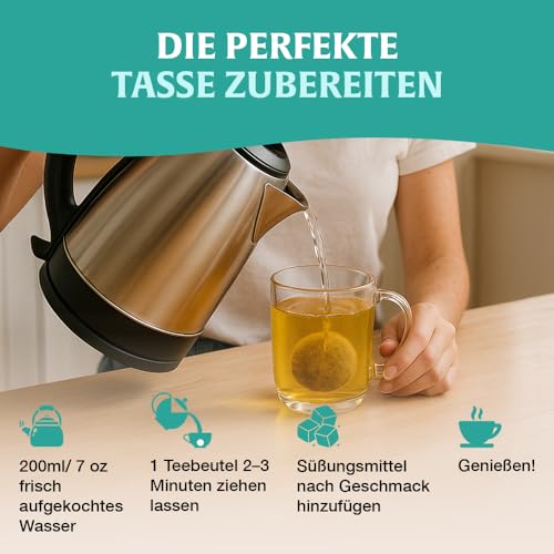 HANDPICK Krauseminze Tee | 100 Umweltfreundliche Runde Teebeutel | Koffeinfrei & Nicht-GVO | Aus 100% Reinen Krauseminzblättern | Minzetee, Spearmint Tea | Vakuumversiegelt