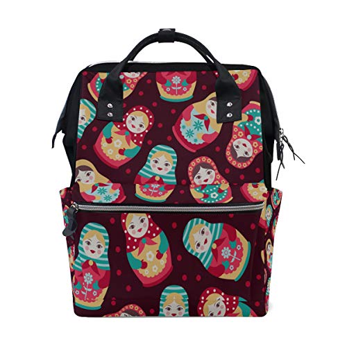 Gemalte Russische Puppe Große Kapazität Wickeltaschen Mummy Rucksack Multi Funktionen Windel Wickeltasche Tote Handtasche Für Kinder Babypflege Reise