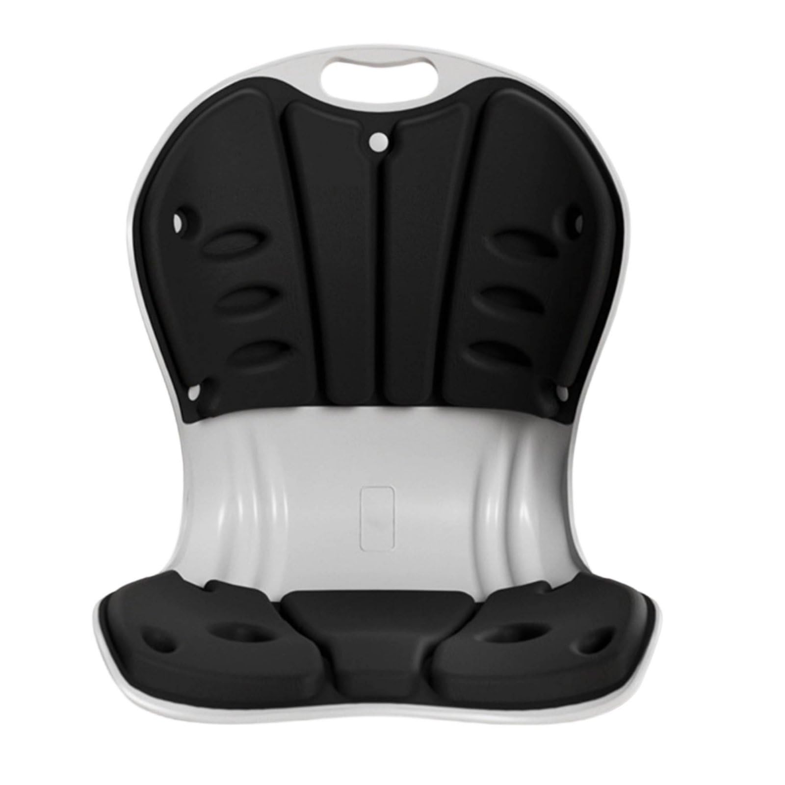 Cuscino Lombare Supporto Schiena Memoria Cuscino Schiena Poggiareni Supporto Posturale con Rivestimento Ventilato E Struttura Leggera Portatile Adatto, Nero, con Cinturino