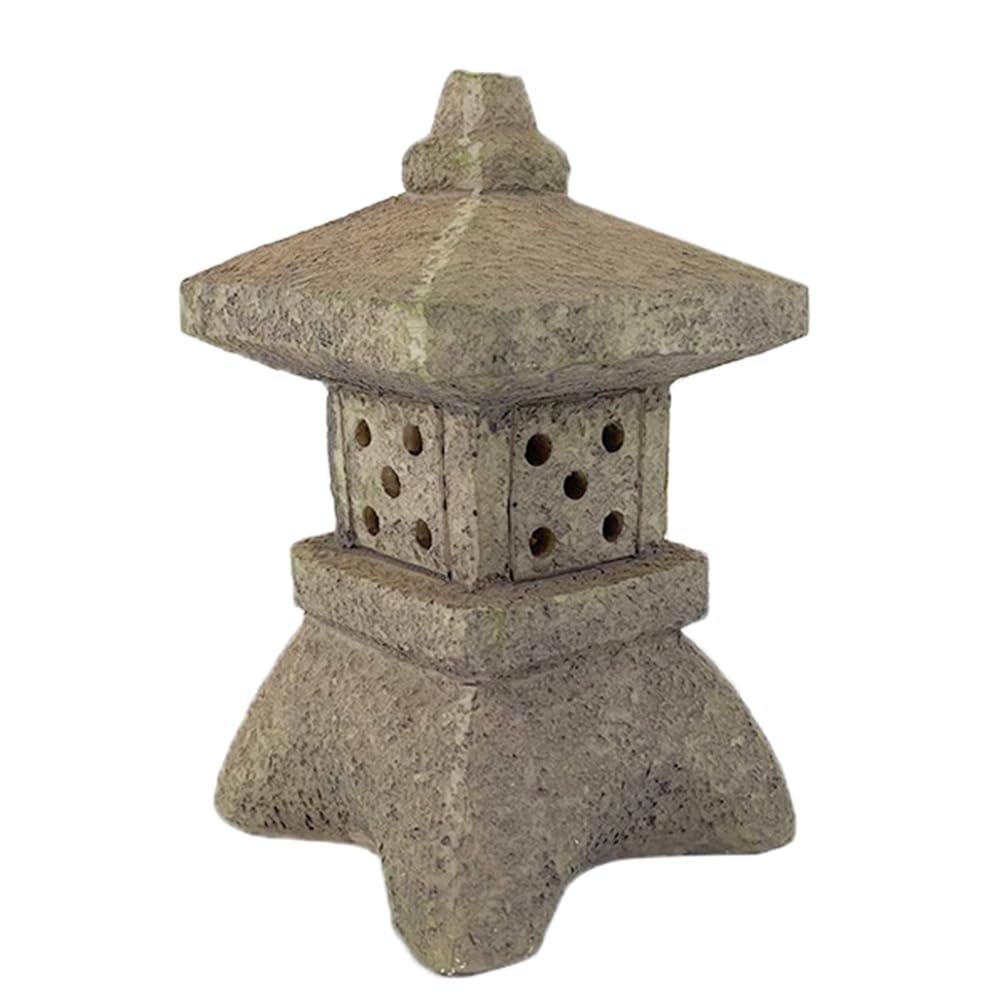 CTRLZS Garden Accessory Ornament Solar Powered Resin Pagoda Lantern Palace Lanterns Tower Statue Solar Lamp Garden Decor B Easy to Use
