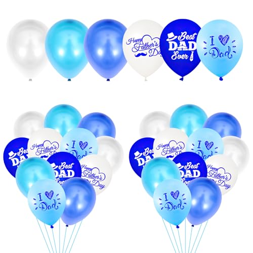 30 Pcs Happy FatherS Day Balloons Father Latex Balloons Best Dad Ever Balloon Happy FatherS Day Decorations for Dad Grandpa Theme Party Balloon Indoor And Outdoor Family Decorations
